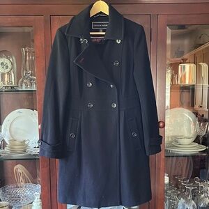 Tommy Hilfiger Navy Double-Breasted Coat